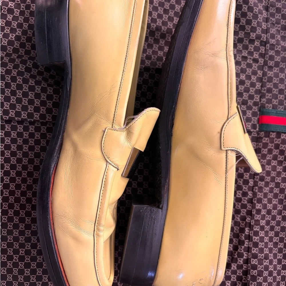Gucci Pistachio green Leather Loafers with Silver Accent 7.5B - Picture 5 of 10